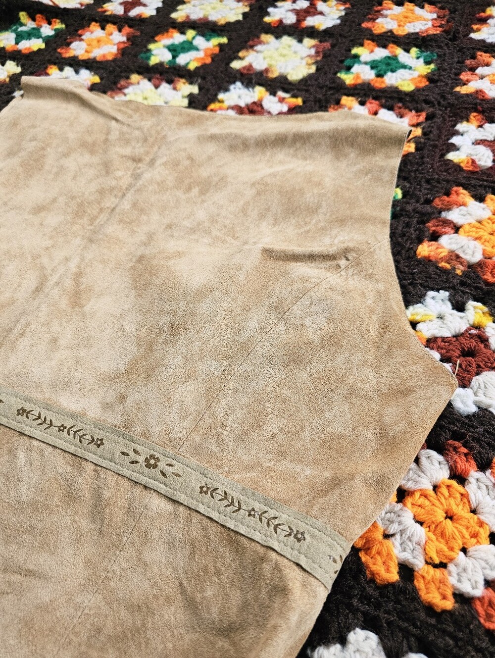 Y2K Genuine Suede Leather 70s Inspired Danier Top Size 14 Boho Western - Picture 10 of 15